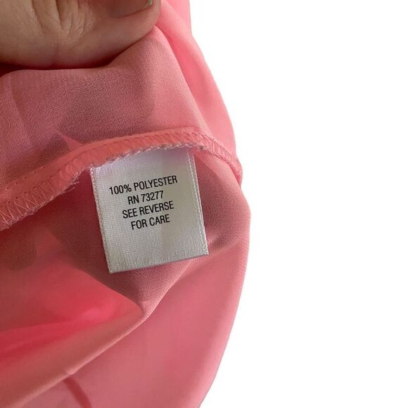 Candie’s pink sheer button down large blouse - Picture 5 of 9